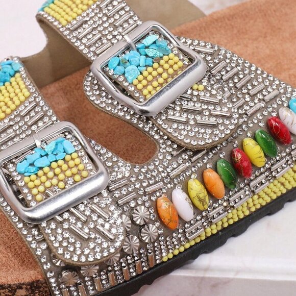 Khaki Vacation Women's Wedge Heel Platform Sandals - Picture 3 of 5